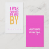 Référencement Typographie audacieuse Beauté Salon Carte de référ (Devant / Derrière)