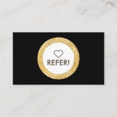 Referentie Elegant Gold Glitter Circle Accent Blac Visitekaartje (Voorkant)