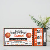 Referentie van het jaar 1 Basketball Ticket Kaart (Staand voorkant)