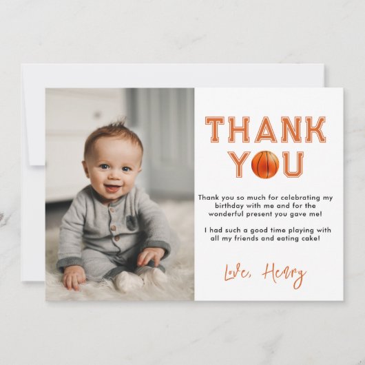 Referentie van het jaar 1 van de Basketball Bedankkaart (Voorkant)