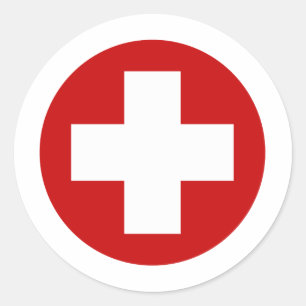 Referentie van het Zwitserse Rode Kruis Ronde Sticker