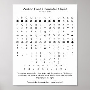 Referentie voor Zodiac Symbool Tekens Poster