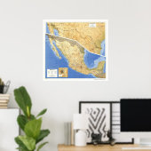 Referentiekaart Mexico - 1993 Poster (Thuiskantoor)