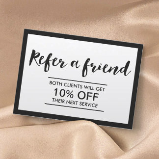 Referentiekaart | Modern zwart-wit eenvoudig Lijst Aanbevelingskaartje