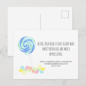 Referenties snoep Sweets Real Estate Briefkaart (Voorkant / Achterkant)