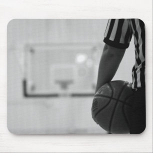 Referentietijd uit (Basketball) Zwart-wit Mous Muismat