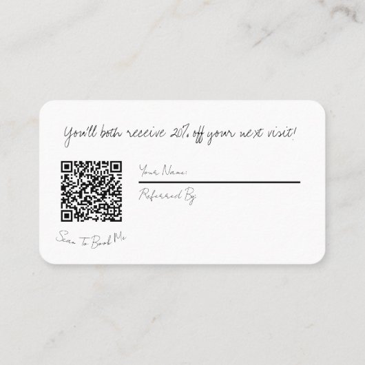 Référer un carte de visite ami (Dos)