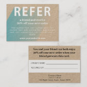 Référez un Carte de visite de remise ami (Devant / Derrière)