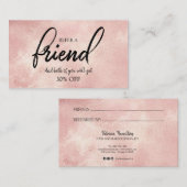 Référez Une Carte De Référence À Un Ami Élégant Et (Devant / Derrière)