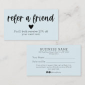 Référez Une Carte De Référence De Salon D'Ami (Devant / Derrière)