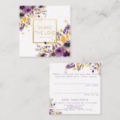 Référez-vous une carte florale pourpre de client (Devant / Derrière)