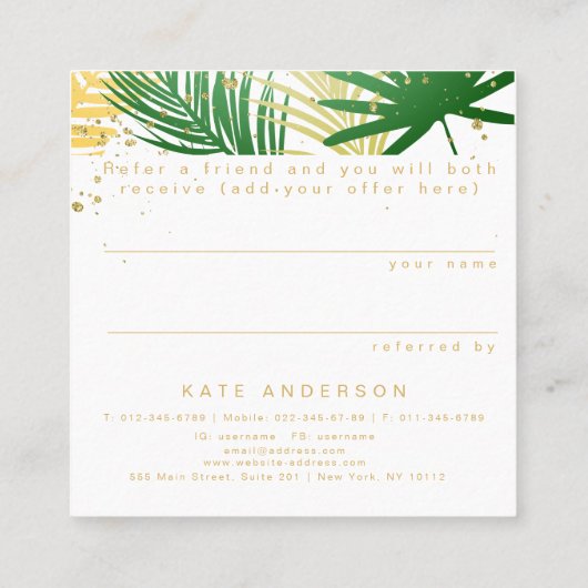 Référez-vous une carte tropicale de client de (Dos)