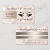 Referral-kaarsbokeh wimpers en wenkbrauwen aanbevelingskaartje (Voorkant / Achterkant)