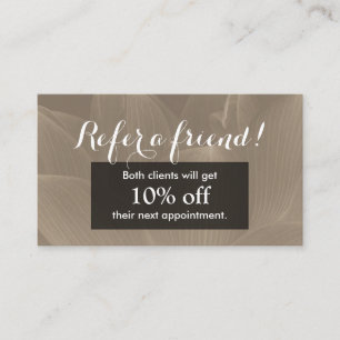 Referral kaartje   Elegant Brown Lotus Flower