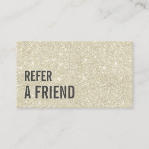 Referral kaartje   Elegant Ivory Glitter Beauty Sa