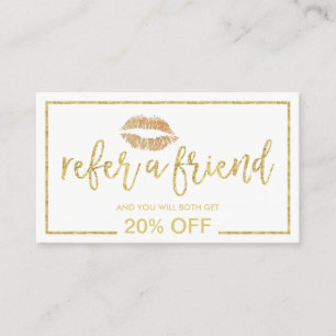 Referral kaartje Goud Lips Makeup Artist Salon
