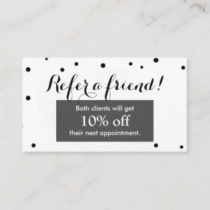 Referral kaartje Modern Black & White Beauty Sal