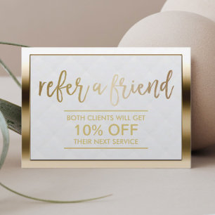 Referral kaartje Modern Gold-vormig