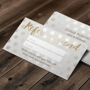 Referral kaartje Modern Silver Stippen Hair Salo