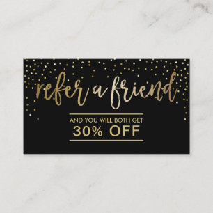 Referral kaartje Moderne Confetti voor zwart-wit