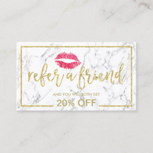 Referral kaartje Rode Lips Makeup Artist Marmer