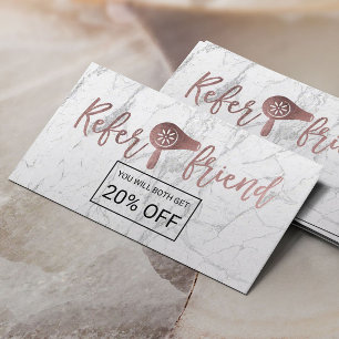 Referral kaartje Roos Gold White Marble Beauty Sa