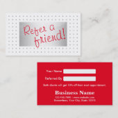 Referral Modern Red Script Beauty & Salon (Voorkant / Achterkant)