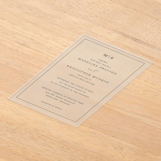 Refined Beige Calligraphy Invitation (Poser)