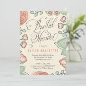 Refined Bloom Bridal Shower Invitation Kaart (Staand voorkant)