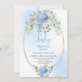 Refined Blue Hydrangeas Baby Shower Invitation (Devant)