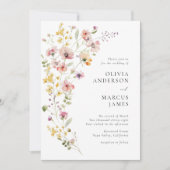 Refined Boho Meadow Wildflower Wedding Invitation (Devant)