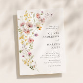 Refined Boho Meadow Wildflower Wedding Invitation