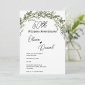 Refined Classic Greenery Wedding Anniversary Kaart (Staand voorkant)