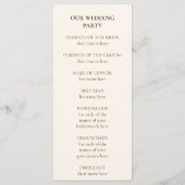 Refined Gold Frame Wedding Program Programma (Achterkant)