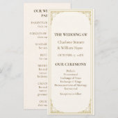 Refined Gold Frame Wedding Program Programma (Voorkant / Achterkant)