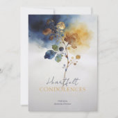 Refined Gold & Navy Blue Botanical Branch Sympathy (Voorkant)