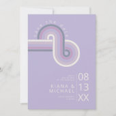 Refined Lines Geometric Wedding Violet ID983 Save The Date (Voorkant)