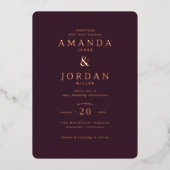 Refined Maroon Calligraphy Wedding Invitation (Recto)