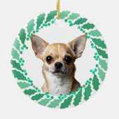 Refined Mint Chihuahua | Personalized Christmas Keramisch Ornament (Achterkant)