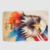 Refined Modern & Elegant Patriotic Eagle Golfhanddoek (Horizontaal)