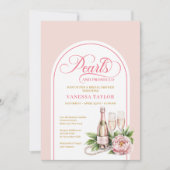 Refined pearls and prosecco editable invitation kaart (Voorkant)