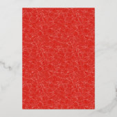Refined Red Floral Pattern Folie Uitnodiging (Achterkant)