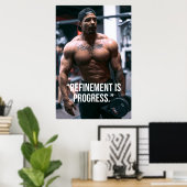 Refinement Is Progress Fitness Quote Poster (Thuiskantoor)