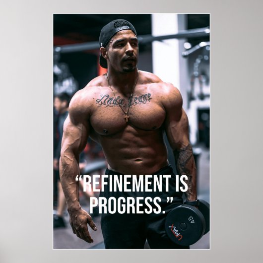 Refinement Is Progress Fitness Quote Poster (Voorkant)