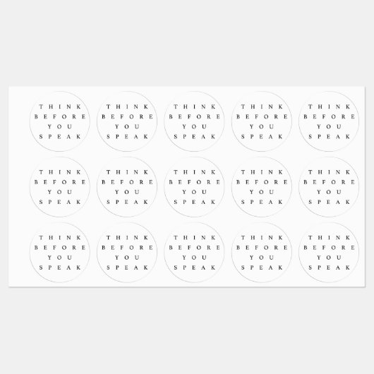Réfléchissez avant de parler Sticker Set (Feuille)