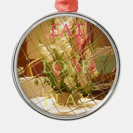 Reflected Blooms Art Print Metalen Ornament (Voorkant)