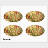 Reflected Blooms Art Print Ovale Sticker (Vel)