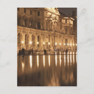 Reflecterend bassin bij het Louvre, Parijs, Frankr Briefkaart