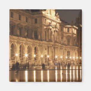 Reflecterend bassin bij het Louvre, Parijs, Frankr Magneet