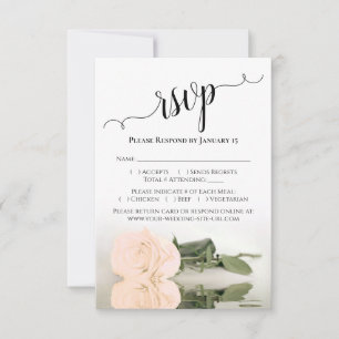 Reflecterend Bleek  Peach Oranje Roos Elegant Wedd RSVP Kaartje